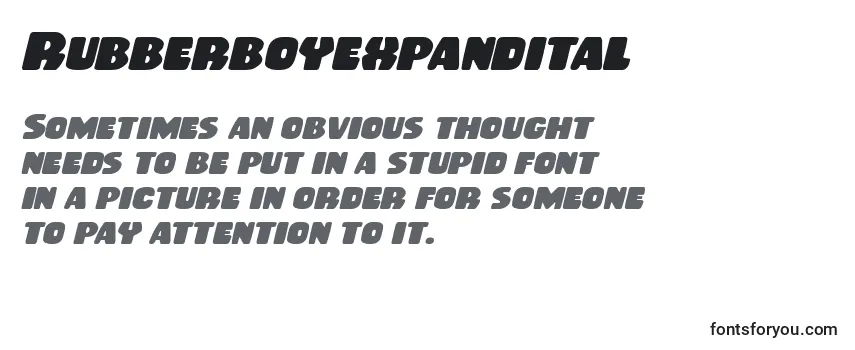 Review of the Rubberboyexpandital Font
