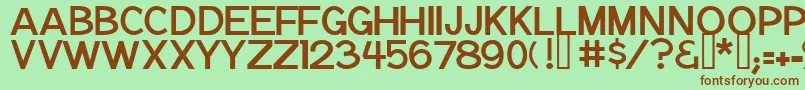 Czcionka Notation – brązowe czcionki na zielonym tle