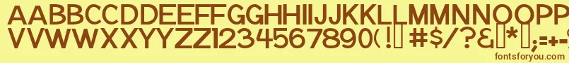 Saiba mais sobre a fonte Notation Fonte Notation – fontes marrons em um fundo amarelo