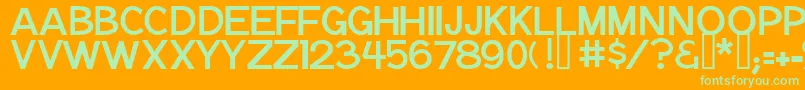 Notation Font – Green Fonts on Orange Background