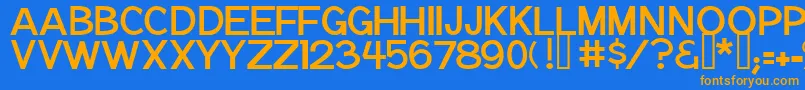 フォントNotation – オレンジ色の文字が青い背景にあります。