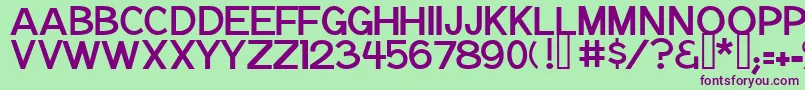 Czcionka Notation – fioletowe czcionki na zielonym tle