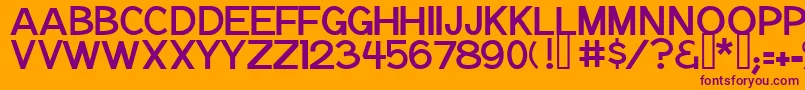 フォントNotation – オレンジの背景に紫のフォント