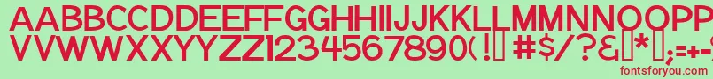 Notation Font – Red Fonts on Green Background