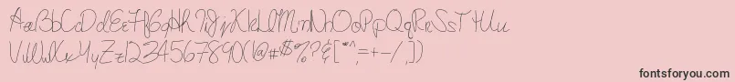 Fonte MarysHandwriting – fontes pretas em um fundo rosa