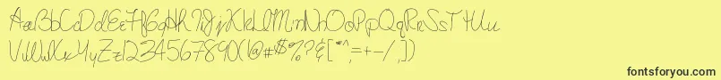 MarysHandwriting Font – Black Fonts on Yellow Background