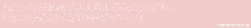 MarysHandwriting Font – White Fonts on Pink Background
