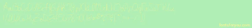 MarysHandwriting Font – Yellow Fonts on Green Background