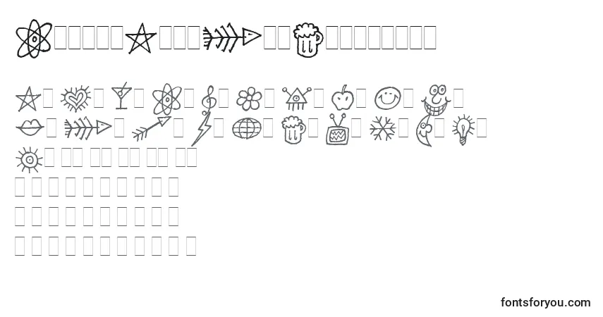 Czcionka DancinAltsLetPlain.1.0 – alfabet, cyfry, specjalne znaki
