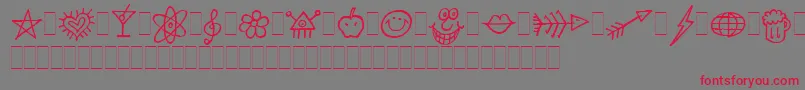DancinAltsLetPlain.1.0 Font – Red Fonts on Gray Background
