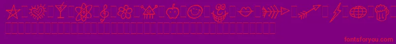DancinAltsLetPlain.1.0 Font – Red Fonts on Purple Background