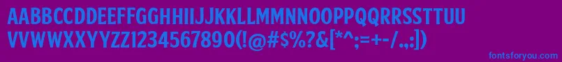 フォントFtySkradjhuwnNcv1 – 紫色の背景に青い文字