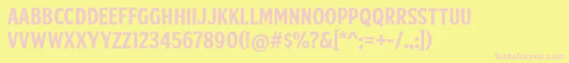 FtySkradjhuwnNcv1 Font – Pink Fonts on Yellow Background