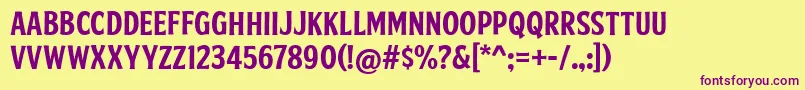 FtySkradjhuwnNcv1-fontti – violetit fontit keltaisella taustalla