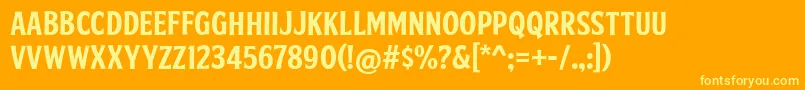 FtySkradjhuwnNcv1 Font – Yellow Fonts on Orange Background