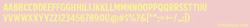 FtySkradjhuwnNcv1 Font – Yellow Fonts on Pink Background