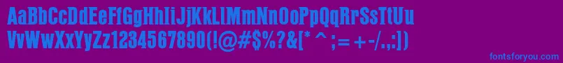 PffusionHeavy-Schriftart – Blaue Schriften auf violettem Hintergrund