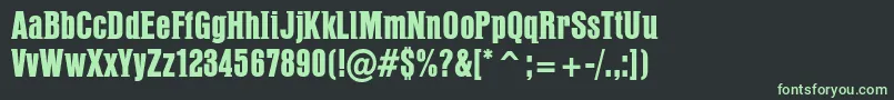 PffusionHeavy Font – Green Fonts on Black Background