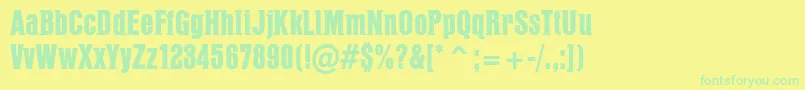 PffusionHeavy Font – Green Fonts on Yellow Background