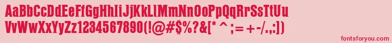PffusionHeavy Font – Red Fonts on Pink Background