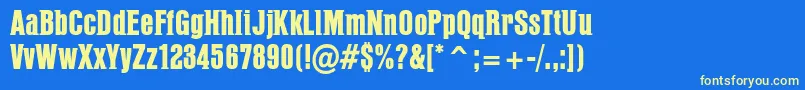 PffusionHeavy Font – Yellow Fonts on Blue Background