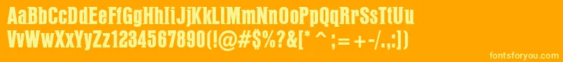 PffusionHeavy Font – Yellow Fonts on Orange Background