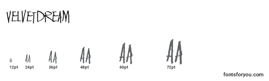 VelvetDream Font Sizes