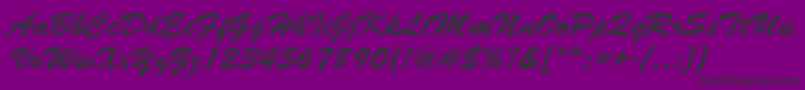LettermotionNormalItalic-fontti – mustat fontit violetilla taustalla