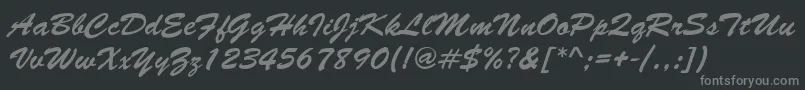 フォントLettermotionNormalItalic – 黒い背景に灰色の文字