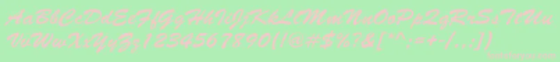 LettermotionNormalItalic Font – Pink Fonts on Green Background