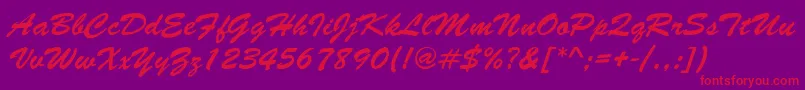 LettermotionNormalItalic Font – Red Fonts on Purple Background