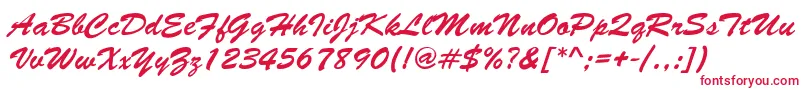 フォントLettermotionNormalItalic – 白い背景に赤い文字