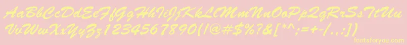 LettermotionNormalItalic Font – Yellow Fonts on Pink Background