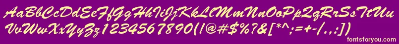 LettermotionNormalItalic Font – Yellow Fonts on Purple Background