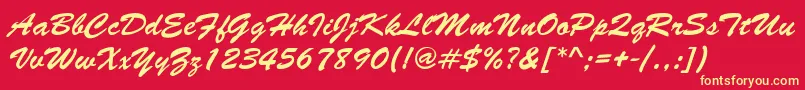 LettermotionNormalItalic Font – Yellow Fonts on Red Background