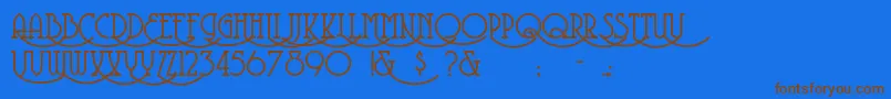 Шрифт Coventrygarden – коричневые шрифты на синем фоне