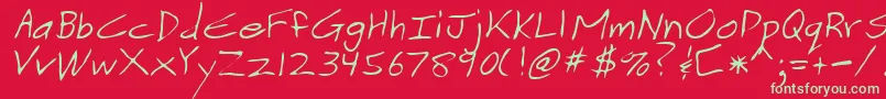 VranishRegular Font – Green Fonts on Red Background