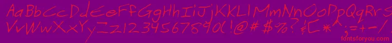 VranishRegular Font – Red Fonts on Purple Background
