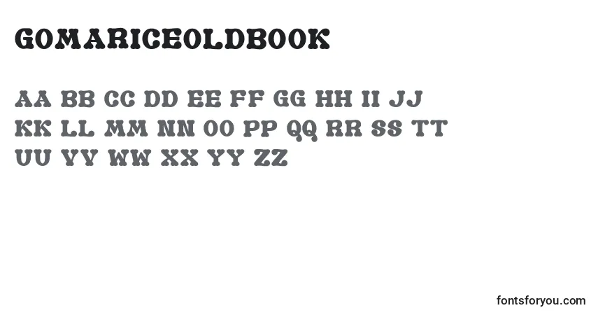 A fonte GomariceOldBook – alfabeto, números, caracteres especiais