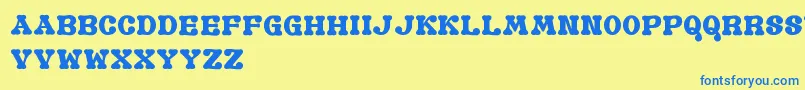 GomariceOldBook Font – Blue Fonts on Yellow Background