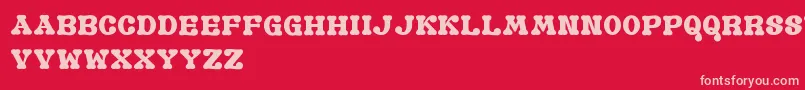 Czcionka GomariceOldBook – różowe czcionki na czerwonym tle