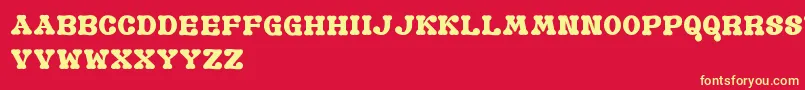 フォントGomariceOldBook – 黄色の文字、赤い背景