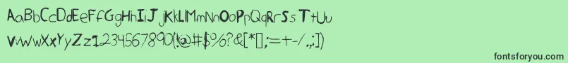 フォントSummerWriting – 緑の背景に黒い文字