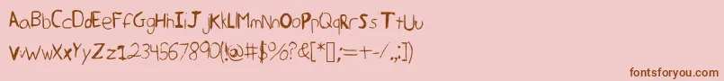 Police SummerWriting – polices brunes sur fond rose