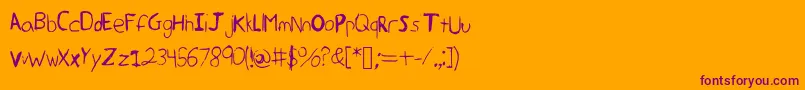 フォントSummerWriting – オレンジの背景に紫のフォント
