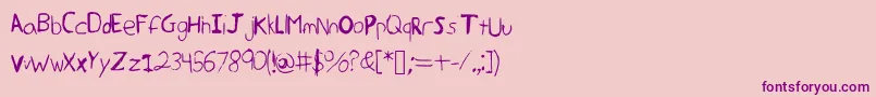 SummerWriting Font – Purple Fonts on Pink Background