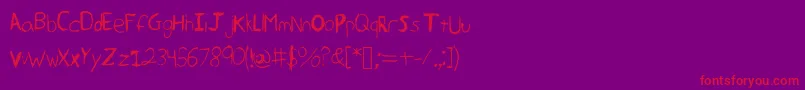 SummerWriting-Schriftart – Rote Schriften auf violettem Hintergrund