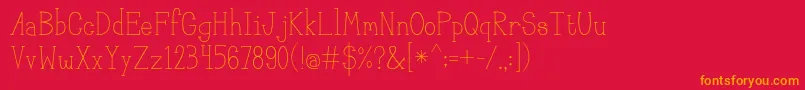 Meganserif Font – Orange Fonts on Red Background