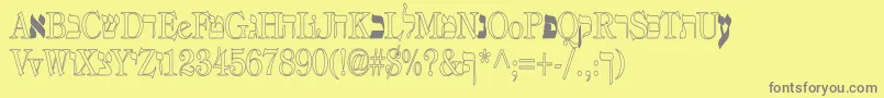 Hebrewhc Font – Gray Fonts on Yellow Background