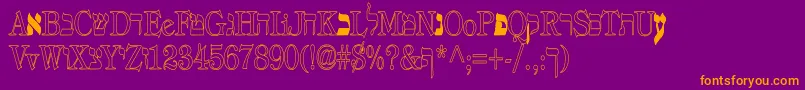 Hebrewhc Font – Orange Fonts on Purple Background